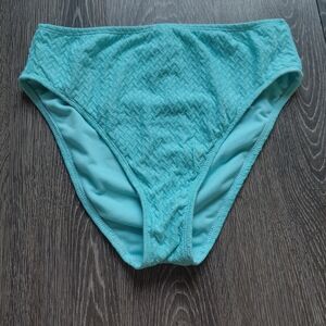 Women’s Aqua Textured High-Cut Swim Bottom